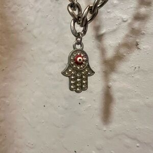 Silver Hamsa Charm Necklace